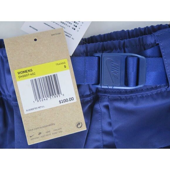 Nike DH9897 492 Women's Sz S Blue Sportswear Tech Pack Curve Woven Pants $100 - Picture 5 of 9